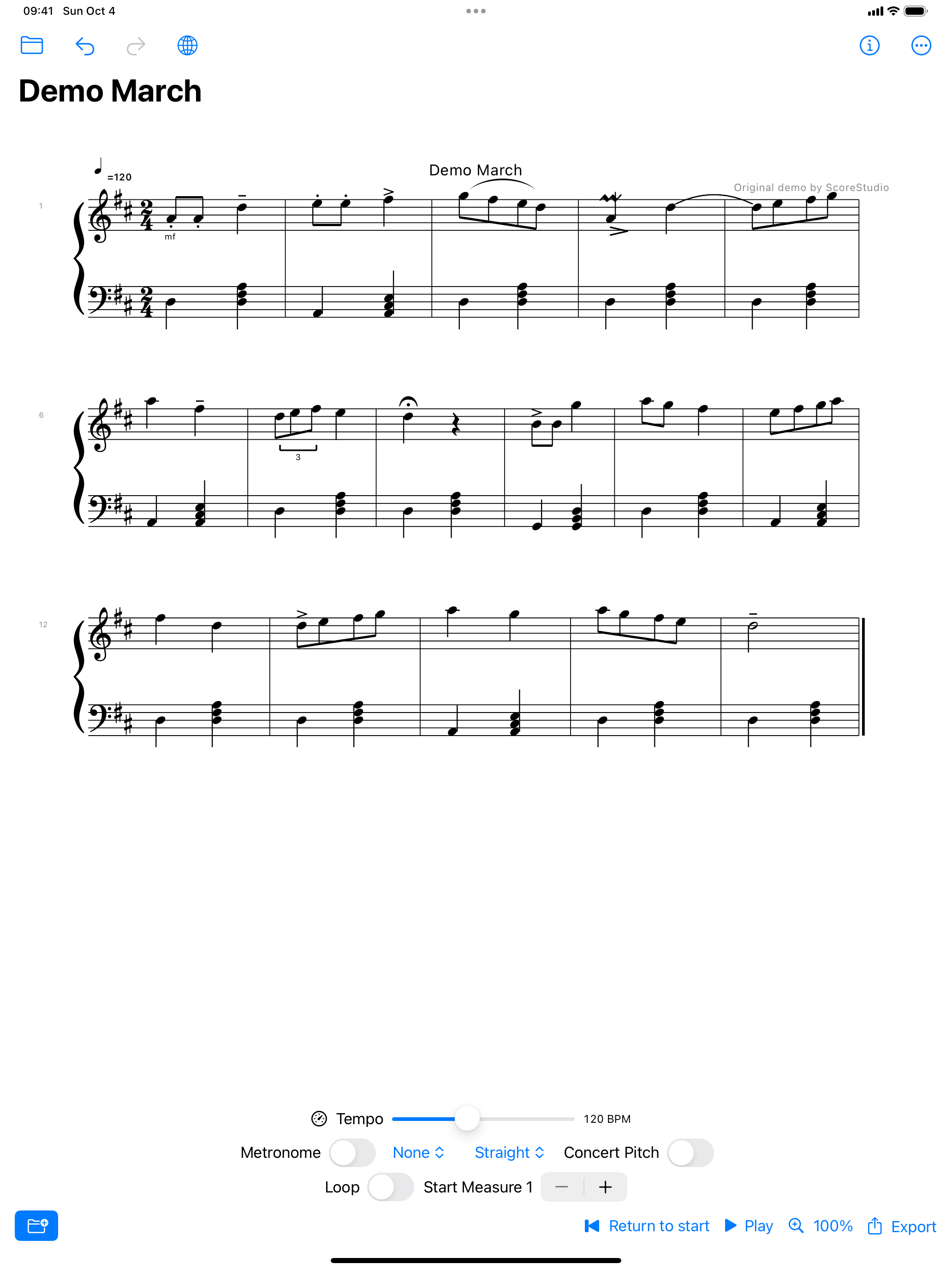 Score overview